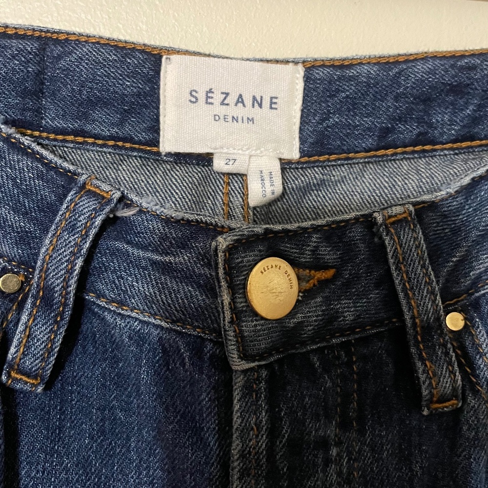 Sezane jeans Women’s size 26: Button fly, Raw hem